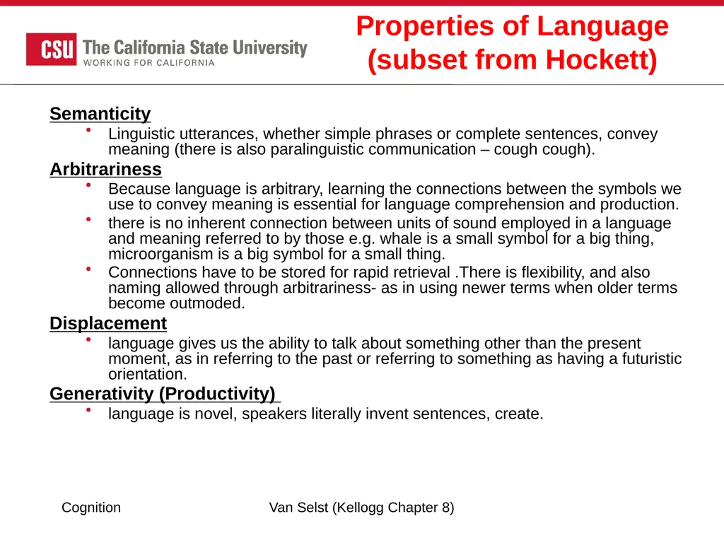 COGNITION Chapter 8: Language Fundamentals of - slide 9 of 38