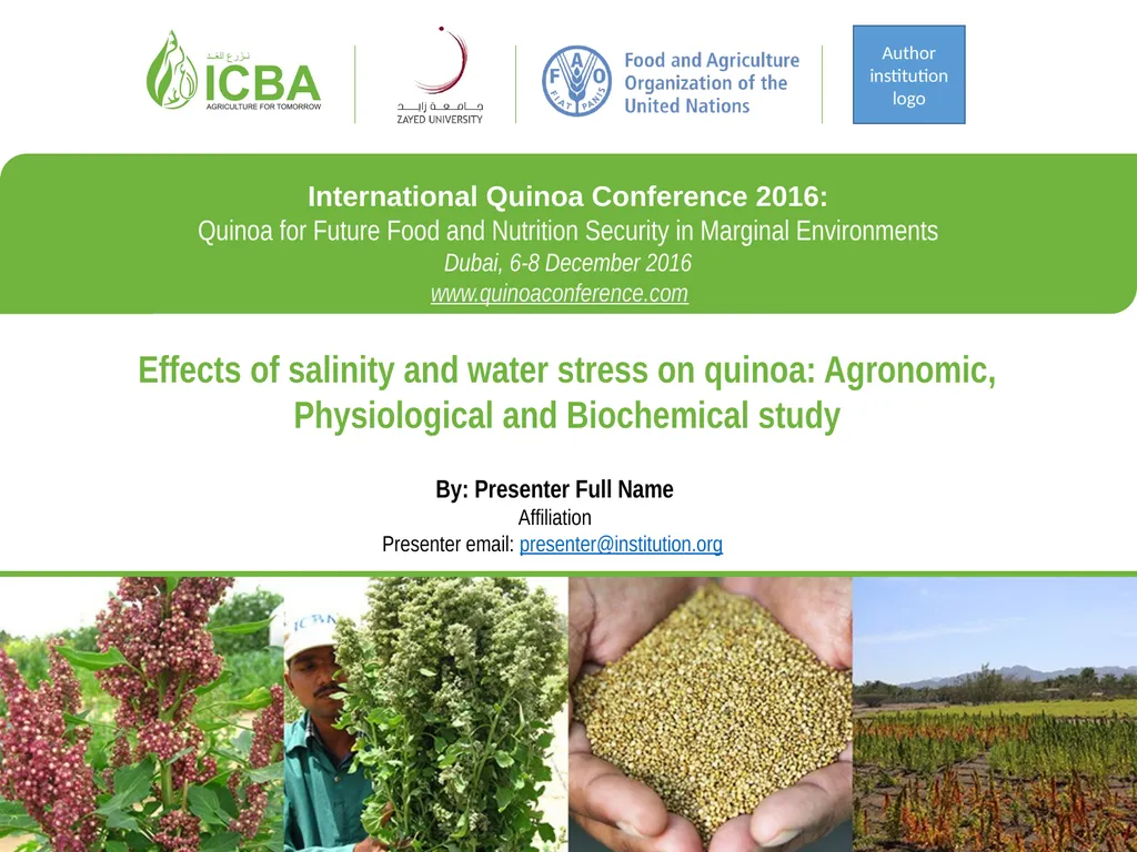 International Quinoa Conference 2016: Quinoa for - slide 1 of 5