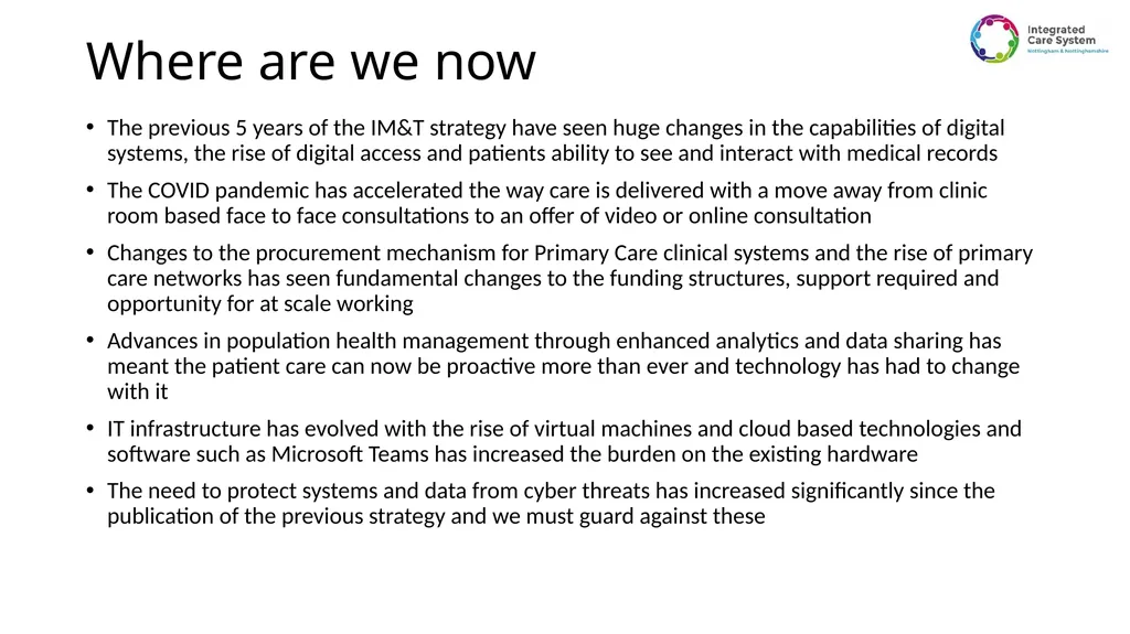 Primary Care Information Technology Strategy for - slide 3 of 14