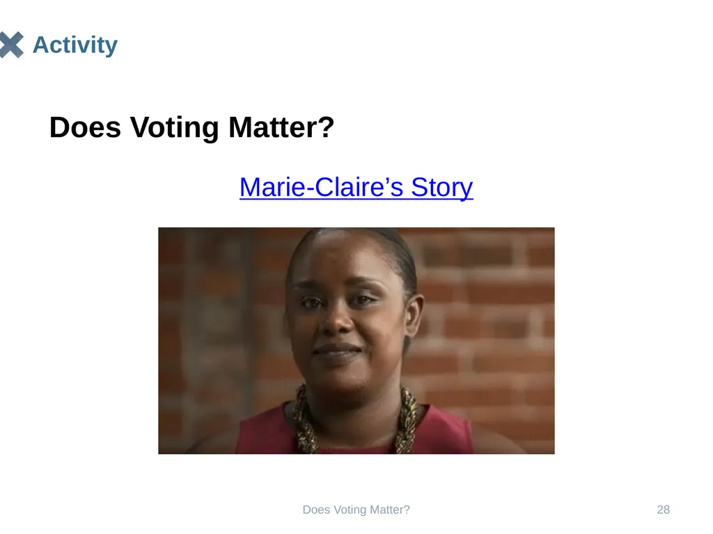Does Voting Matter? Does Voting Matter? 2 Does - slide 28 of 33