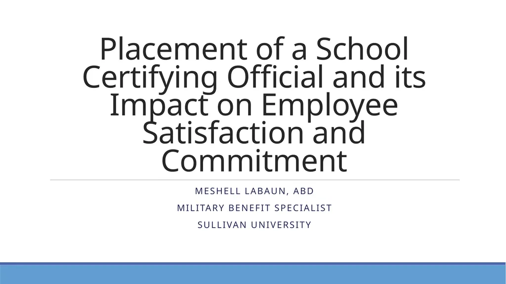 Placement of a School Certifying Official and its - slide 1 of 35