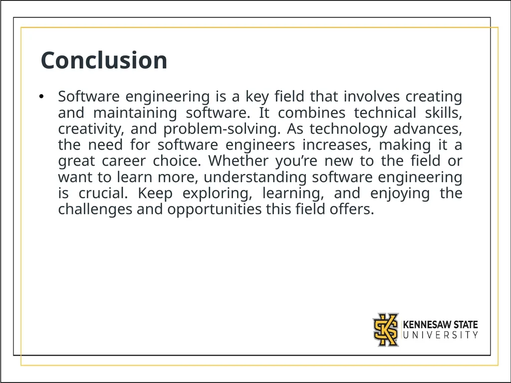 CSE1300 Introduction to Software Engineering What - slide 26 of 26