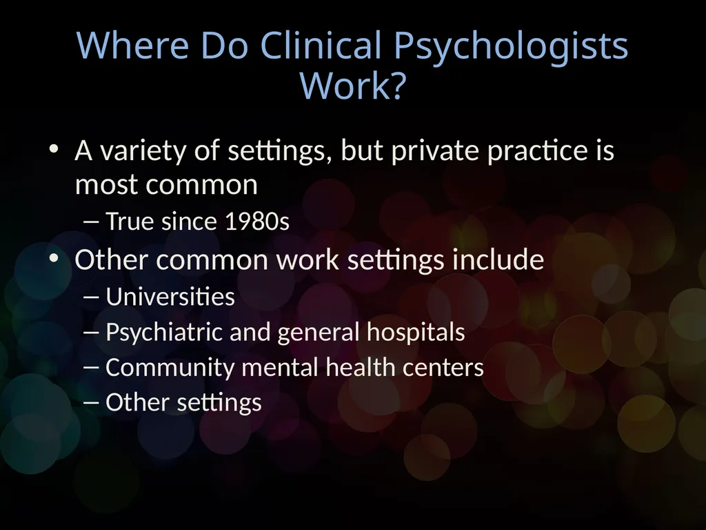 Chapter 1 Clinical Psychology: Definition and - slide 20 of 26