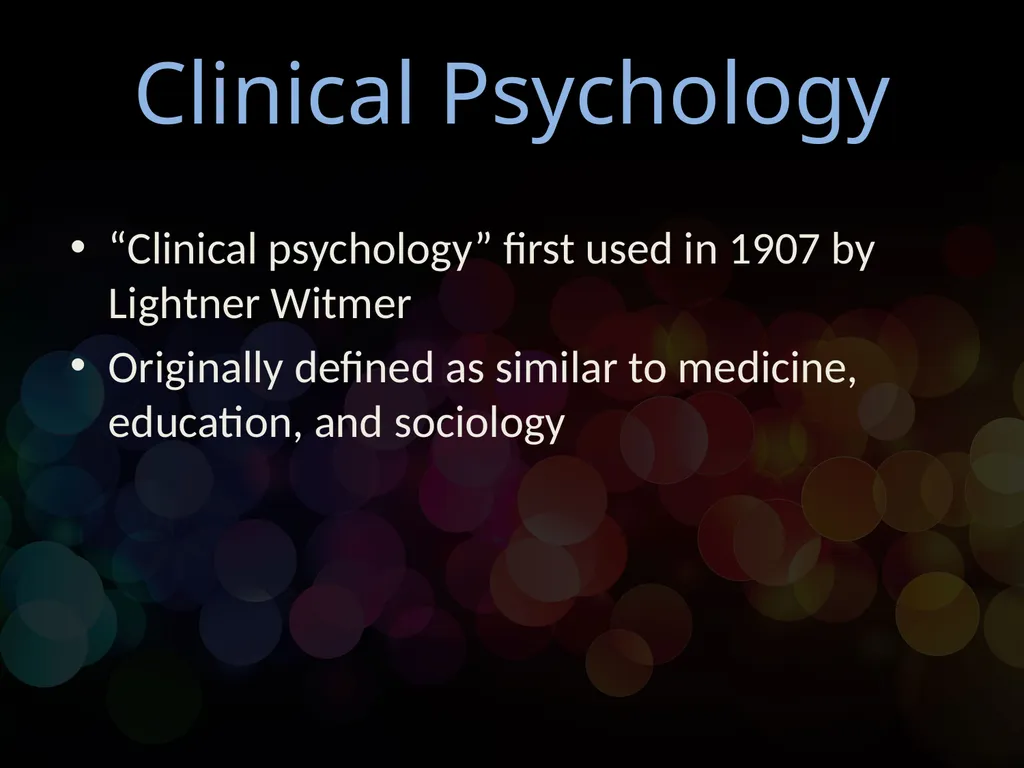 Chapter 1 Clinical Psychology: Definition and - slide 2 of 26