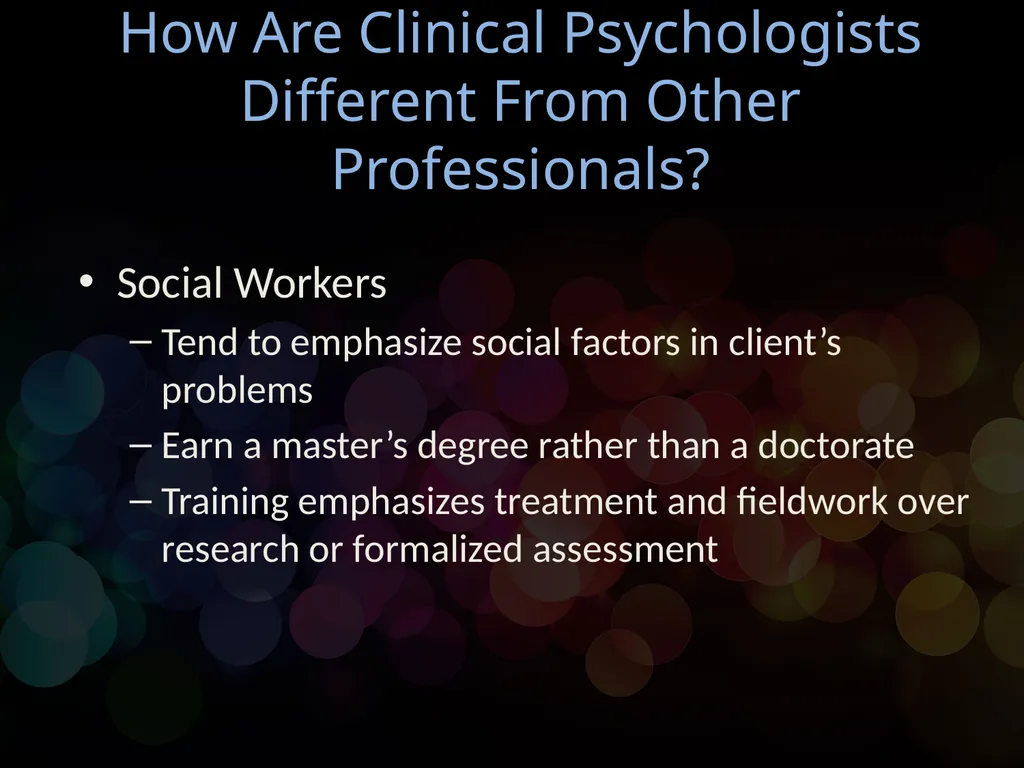 Chapter 1 Clinical Psychology: Definition and - slide 24 of 26