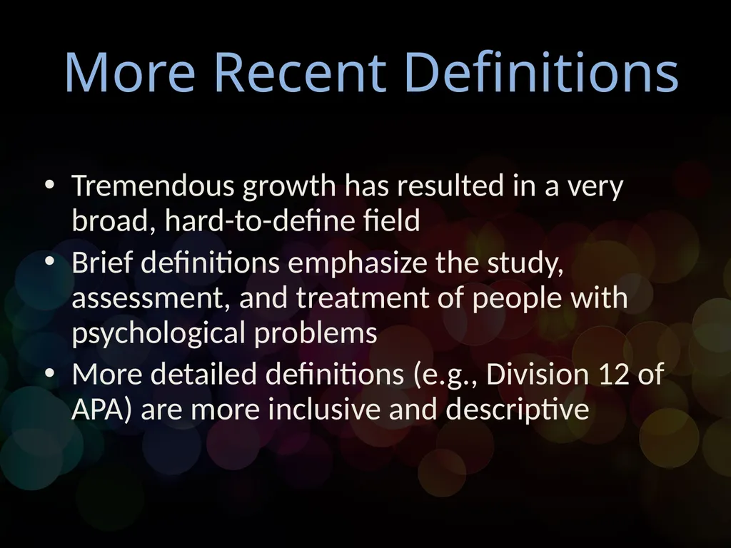 Chapter 1 Clinical Psychology: Definition and - slide 3 of 26