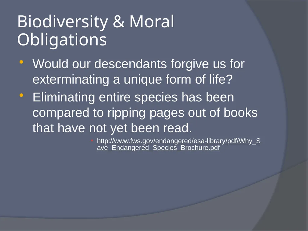 Extinctions: The End of Biodiversity What is - slide 19 of 19