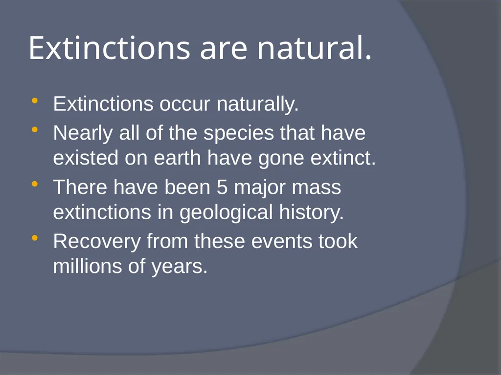 Extinctions: The End of Biodiversity What is - slide 5 of 19