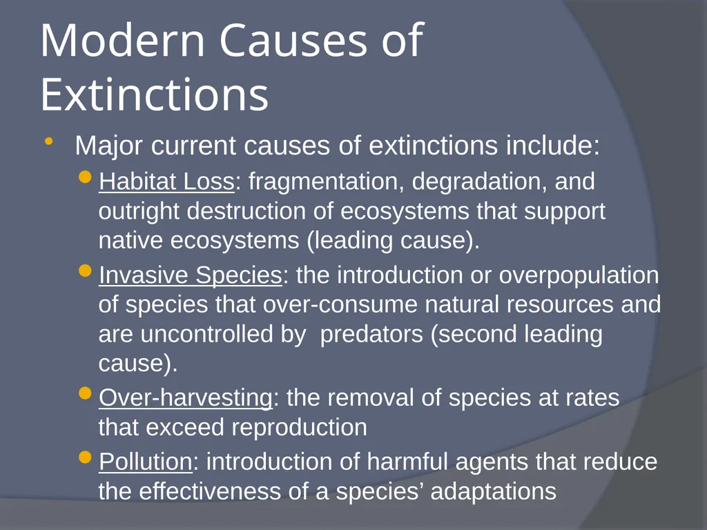 Extinctions: The End of Biodiversity What is - slide 10 of 19