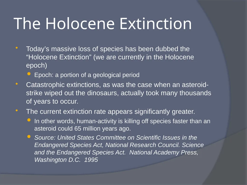 Extinctions: The End of Biodiversity What is - slide 8 of 19