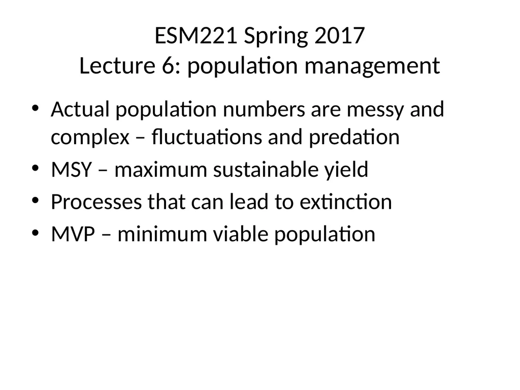 ESM221 Spring 2017 Lecture 6: population