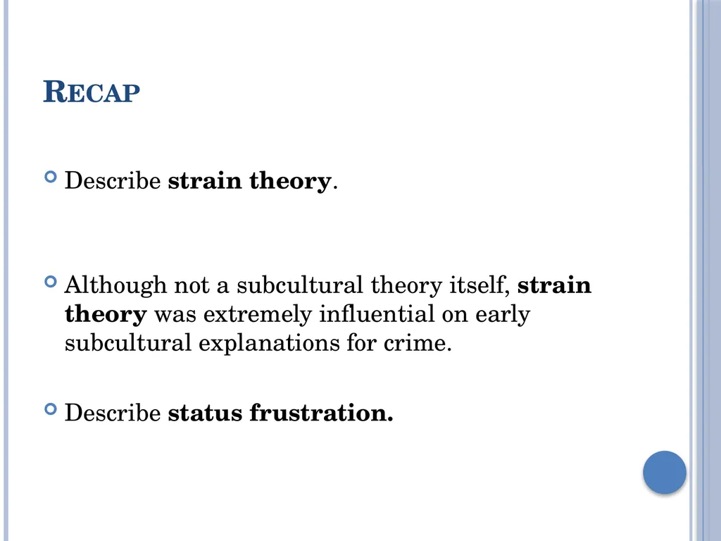 Subcultural Explanations for Crime & Deviance G674 - slide 5 of 46