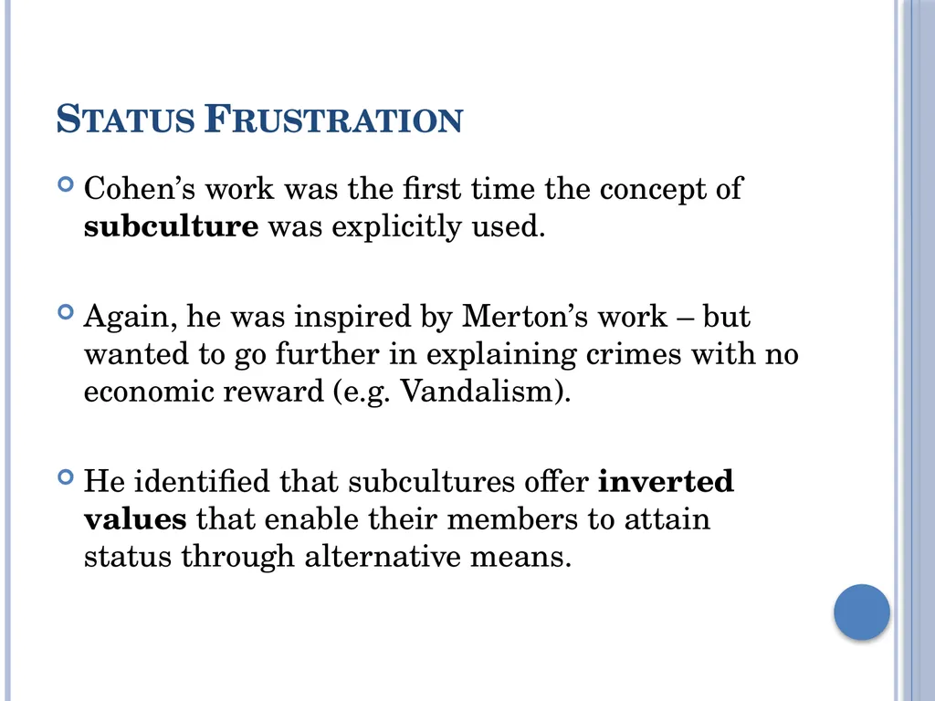 Subcultural Explanations for Crime & Deviance G674 - slide 17 of 46