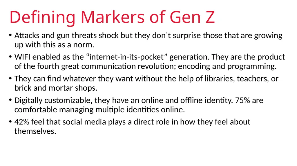 GENERATION AN INTRODUCTION Generational Studies - slide 18 of 26