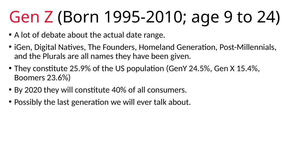 GENERATION AN INTRODUCTION Generational Studies - slide 14 of 26