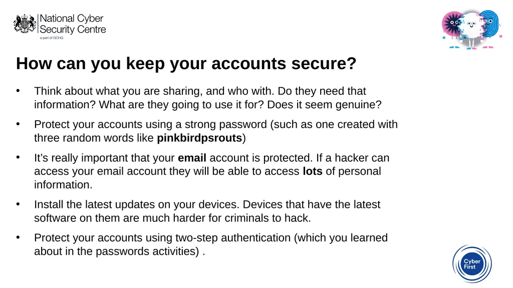 Cyber Sprinters: Activity 2a What is personal - slide 6 of 9