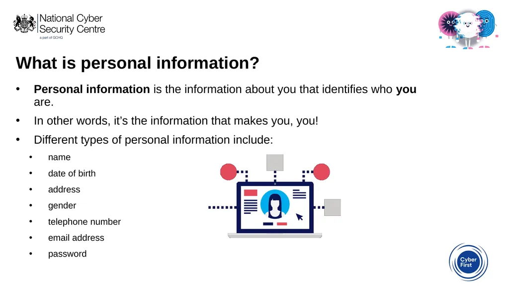 Cyber Sprinters: Activity 2a What is personal - slide 3 of 9