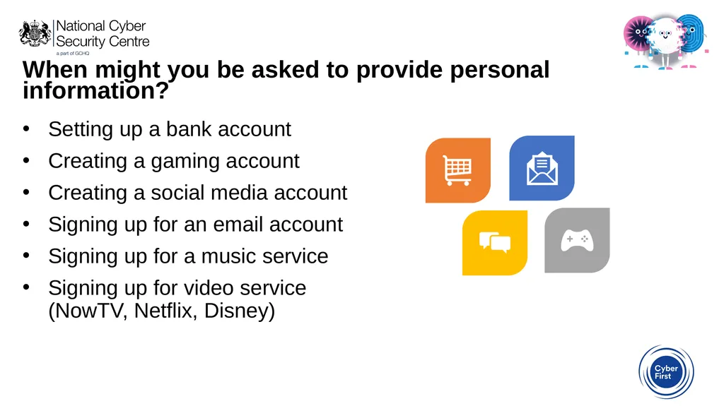 Cyber Sprinters: Activity 2a What is personal - slide 4 of 9