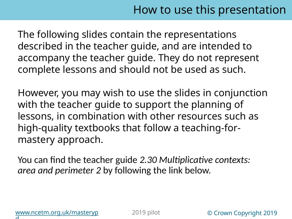 2.30 Multiplicative contexts: area and perimeter 2 - slide 2 of 67