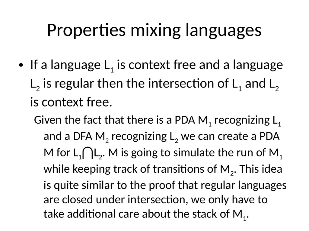 Chomsky Hierarchy Language Operations and - slide 9 of 10