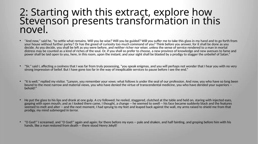 Dr Jekyll and Mr Hyde: Contexts Wednesday, 17 - slide 18 of 20