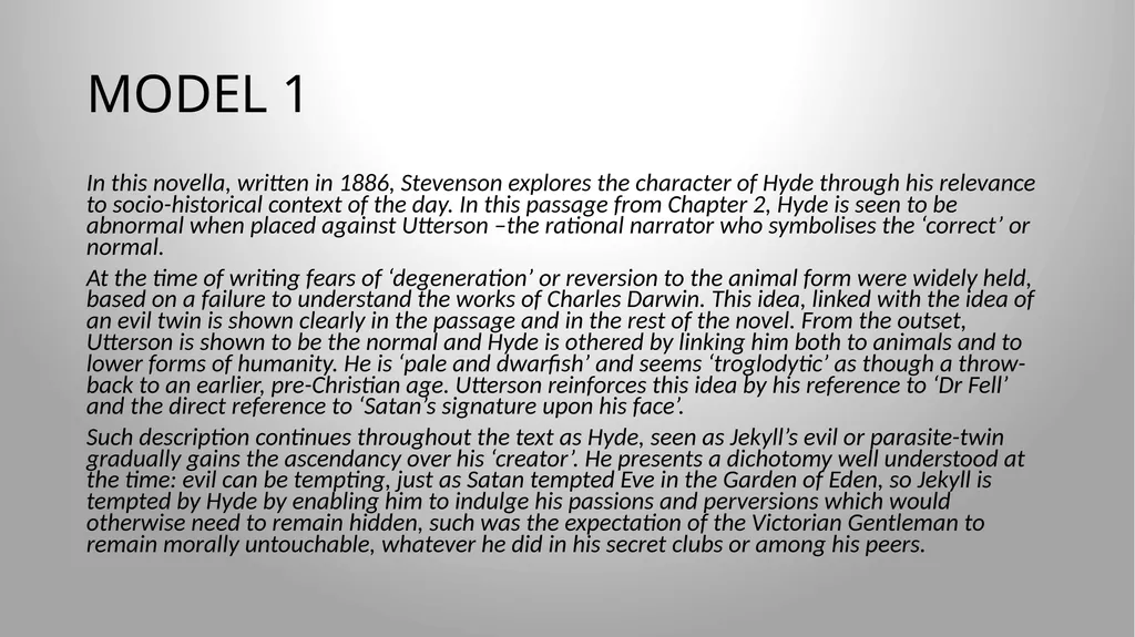 Dr Jekyll and Mr Hyde: Contexts Wednesday, 17 - slide 17 of 20