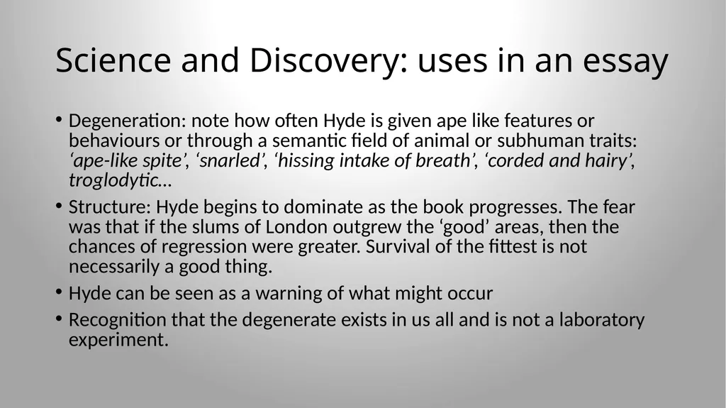 Dr Jekyll and Mr Hyde: Contexts Wednesday, 17 - slide 7 of 20