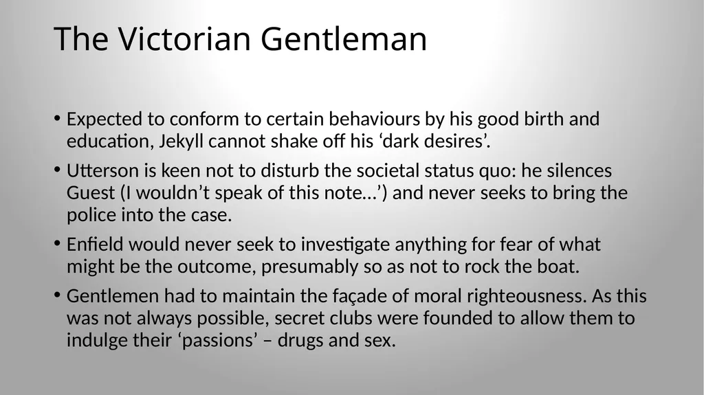 Dr Jekyll and Mr Hyde: Contexts Wednesday, 17 - slide 9 of 20