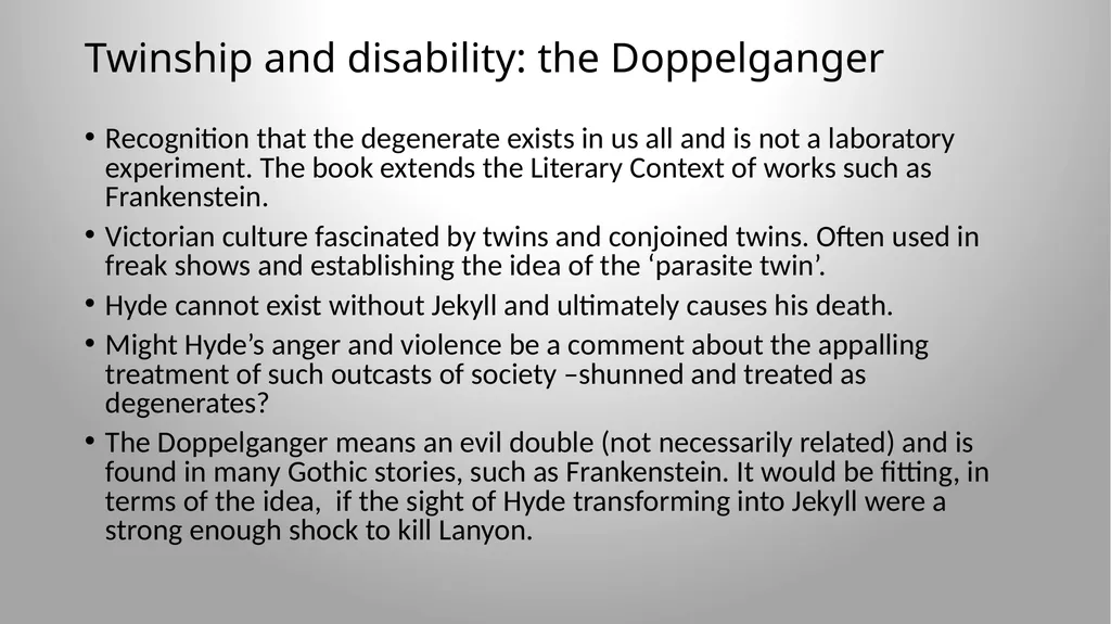 Dr Jekyll and Mr Hyde: Contexts Wednesday, 17 - slide 8 of 20