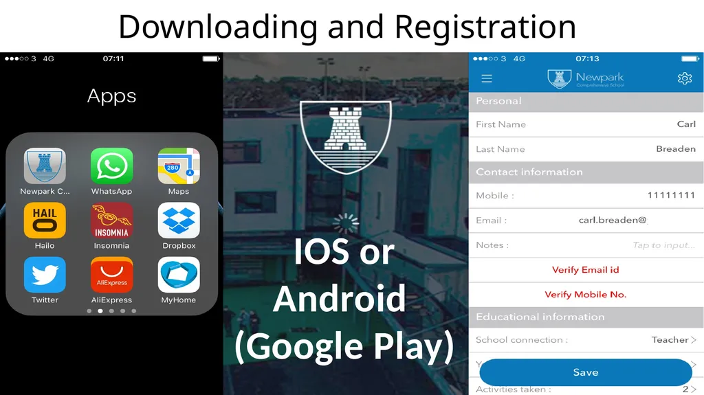 Newpark School App Download from App Store or - slide 6 of 12