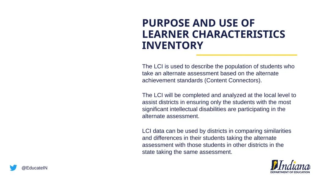 The Learner Characteristics Inventory Stephanie - slide 3 of 20