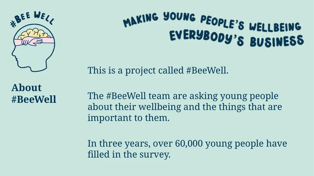 Introducing the #BeeWell Survey This is a project - slide 2 of 14
