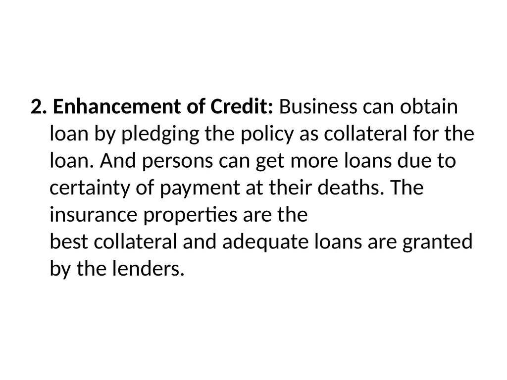 Role and Importance of Insurance A. For - slide 9 of 13