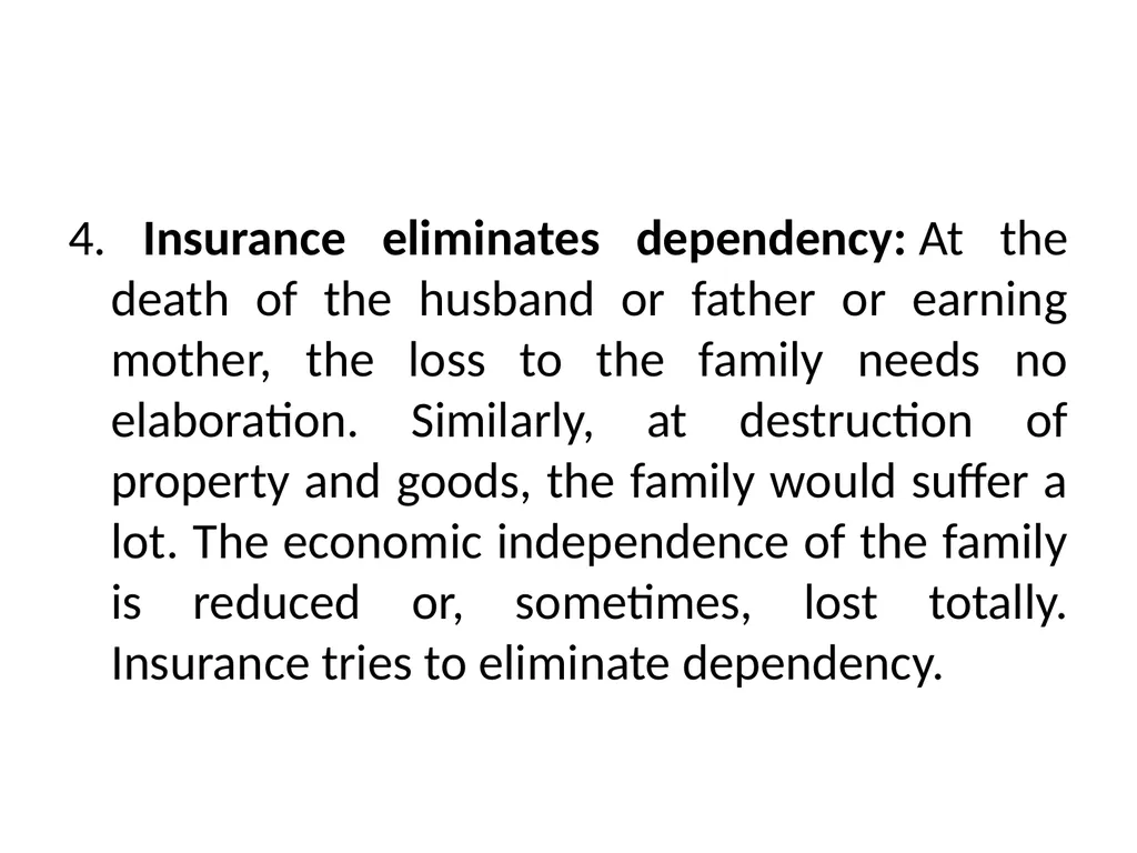 Role and Importance of Insurance A. For - slide 5 of 13