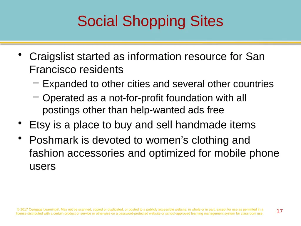 Social Networking, Mobile Commerce, and Online - slide 17 of 58