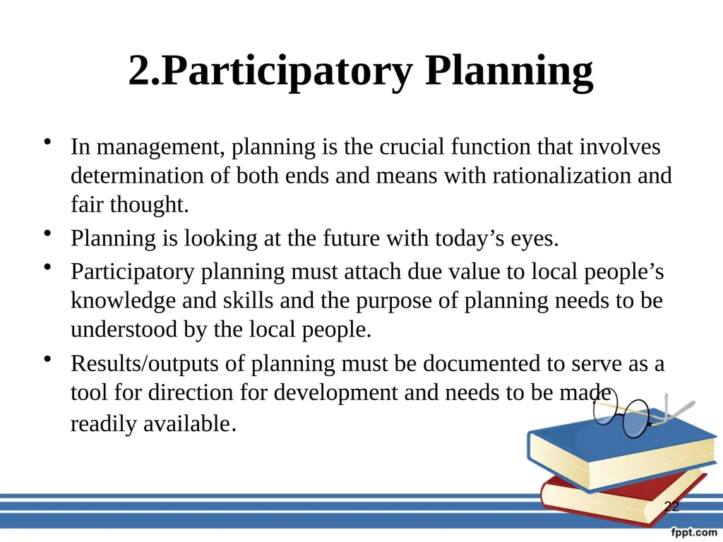 Participatory management for optimizing - slide 22 of 50