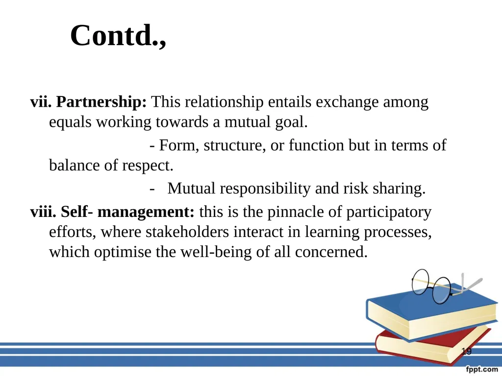Participatory management for optimizing - slide 19 of 50