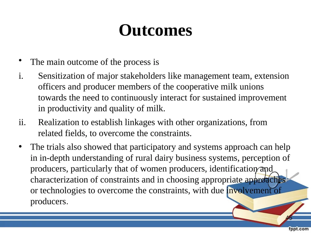 Participatory management for optimizing - slide 45 of 50
