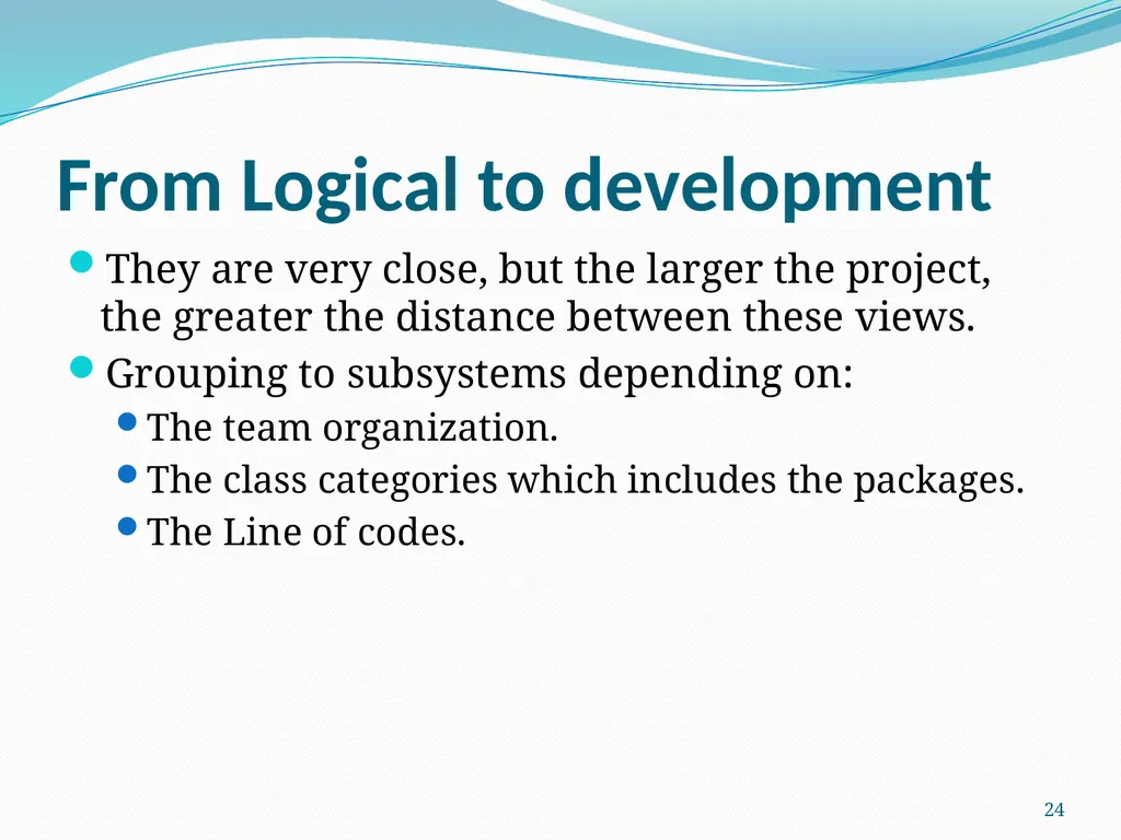 4+1 View Model of Software Architecture Presented - slide 24 of 28