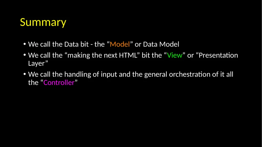 Model View Controller (MVC) Charles Severance - slide 10 of 11