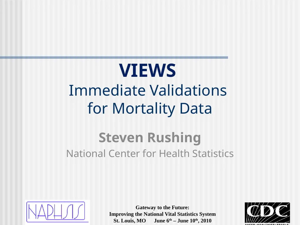 VIEWS Immediate Validations for Mortality Data - slide 1 of 25