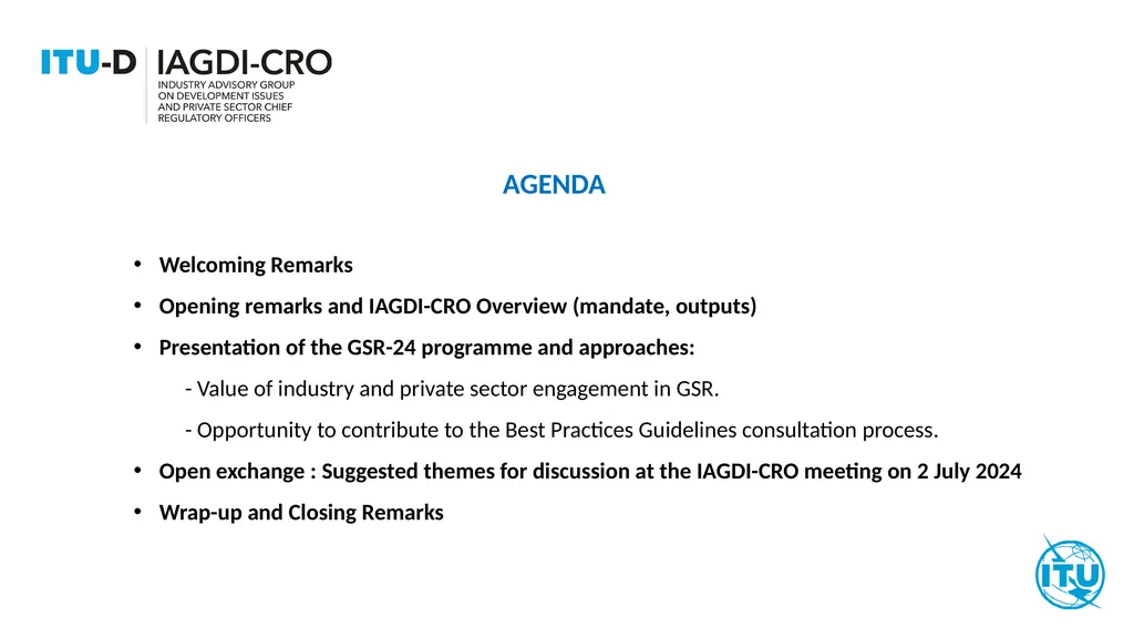 Industry Advisory Group on Development Issues and - slide 2 of 8