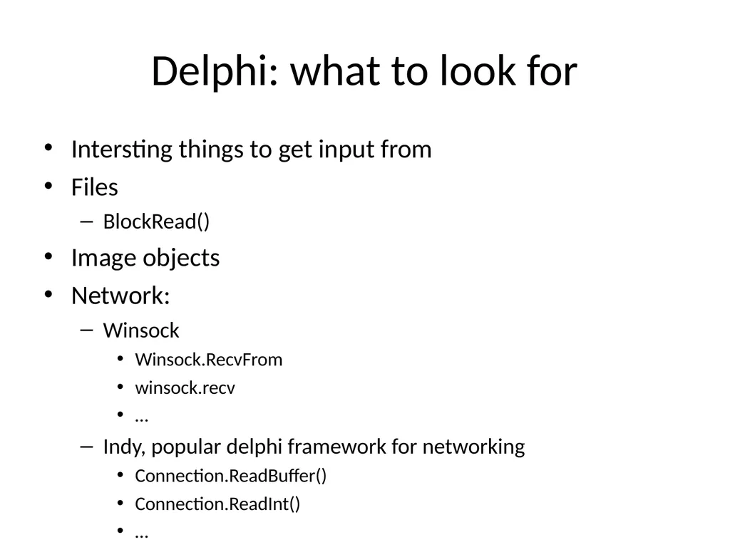 Exploiting delphi/Object pascal Ilja van Sprundel - slide 37 of 52