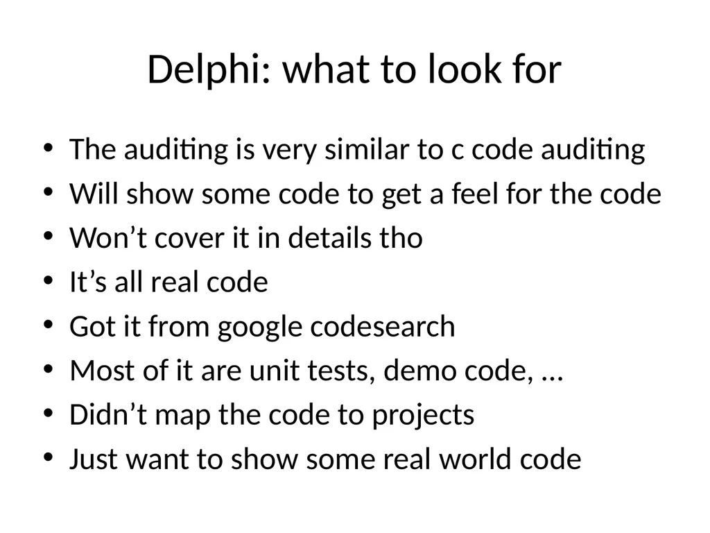 Exploiting delphi/Object pascal Ilja van Sprundel - slide 38 of 52