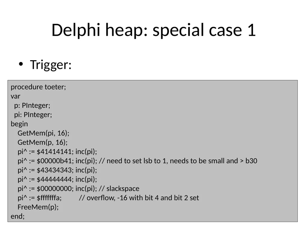 Exploiting delphi/Object pascal Ilja van Sprundel - slide 22 of 52