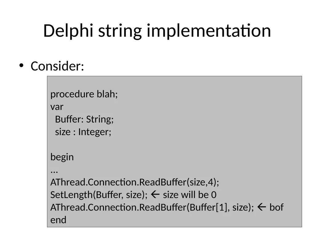 Exploiting delphi/Object pascal Ilja van Sprundel - slide 36 of 52