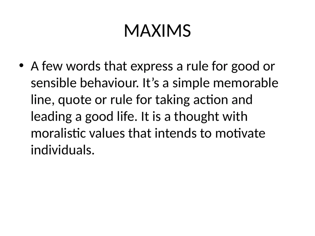 Unit- V Proverbs and Maxims Idioms and Phrases - slide 7 of 10