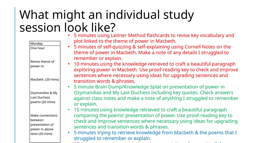 Creating a Revision Timetable What does an - slide 6 of 10