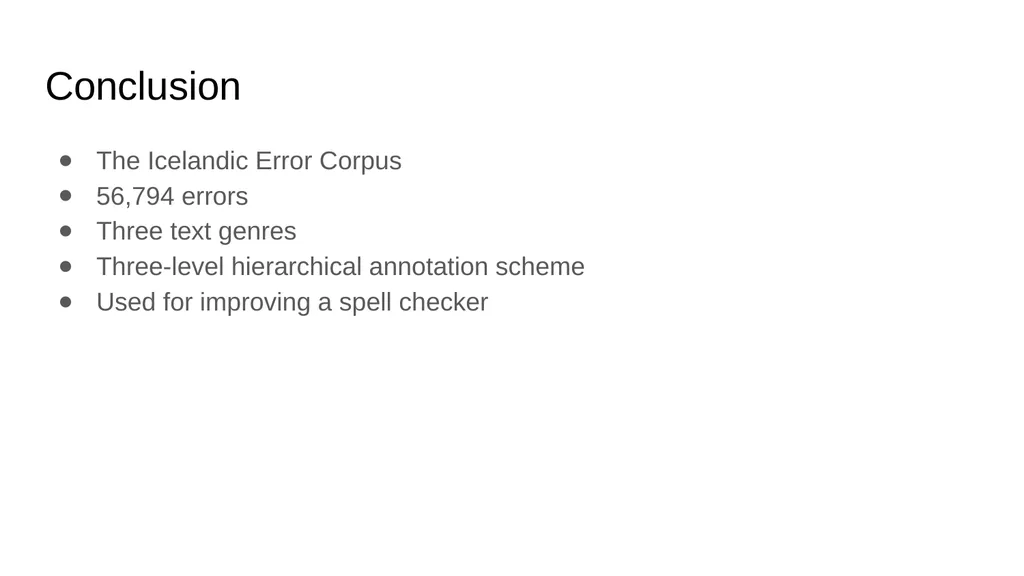 Creating an Error Corpus: Annotation and - slide 7 of 7