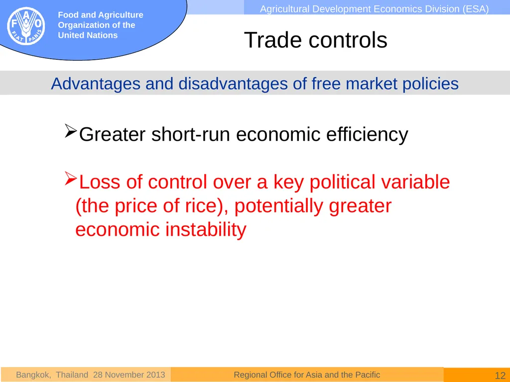 National rice policies in Asia David Dawe - slide 12 of 15